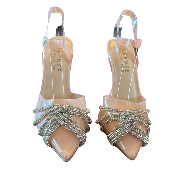 Journee Collection Eleora Pump Rhinestone Details Stiletto Heel NEW Size 5.5 - Picture 3 of 11